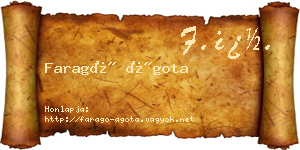 Faragó Ágota névjegykártya