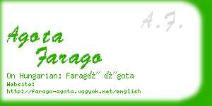 agota farago business card