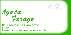 agota farago business card